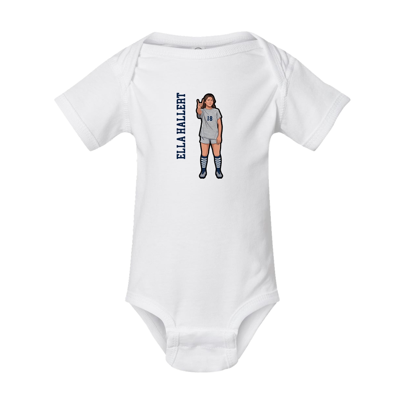 Baby Onesie — Name Vertical in White