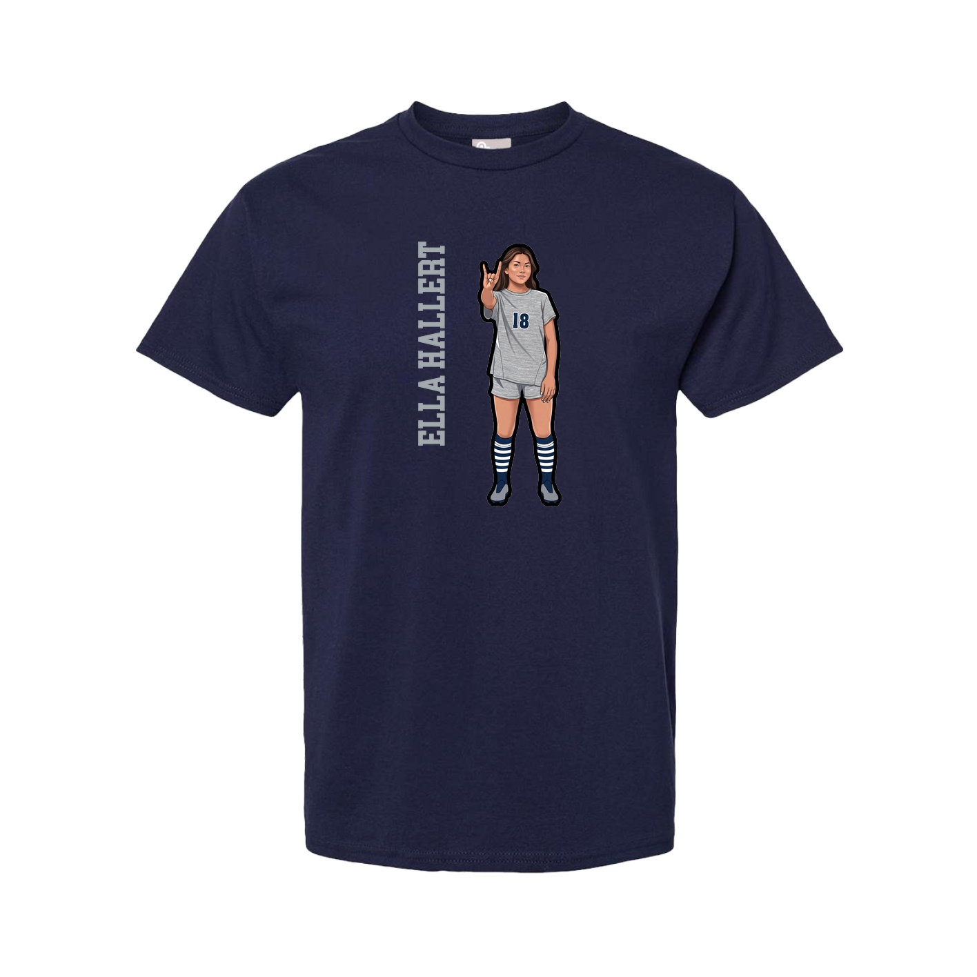 Tee — Name Vertical in Navy