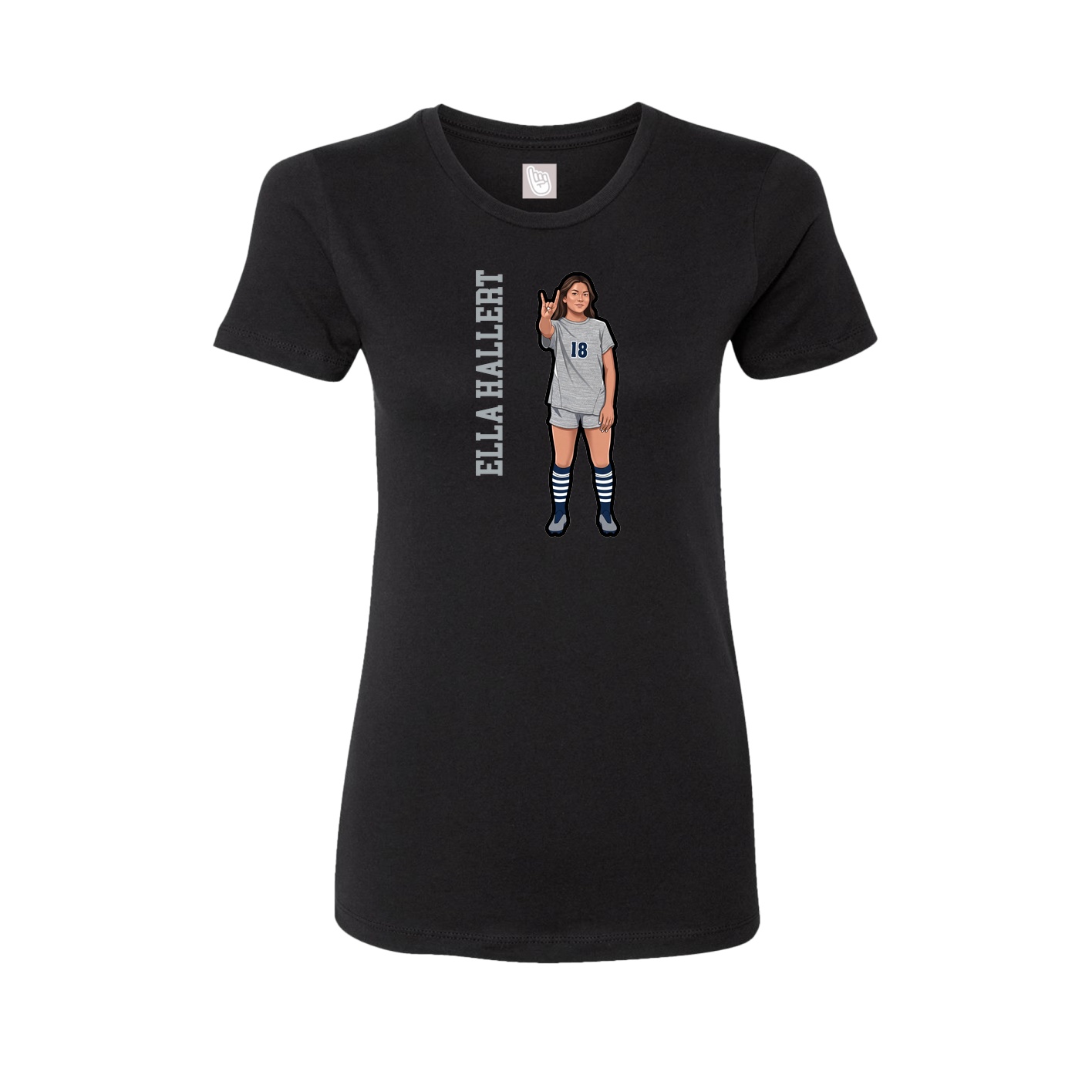 Womens Tee — Name Vertical in Black