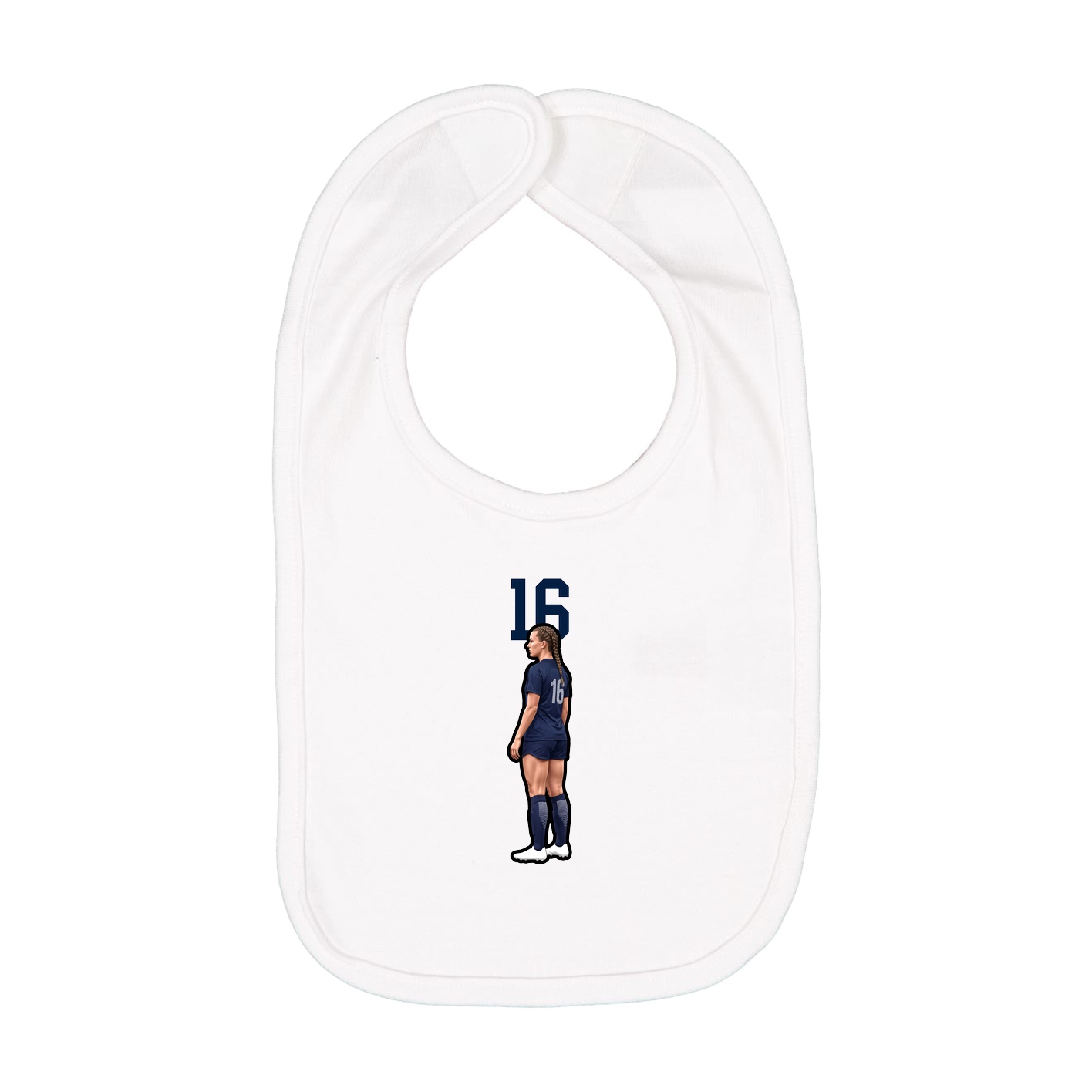 Infant Bib — Number Top in White