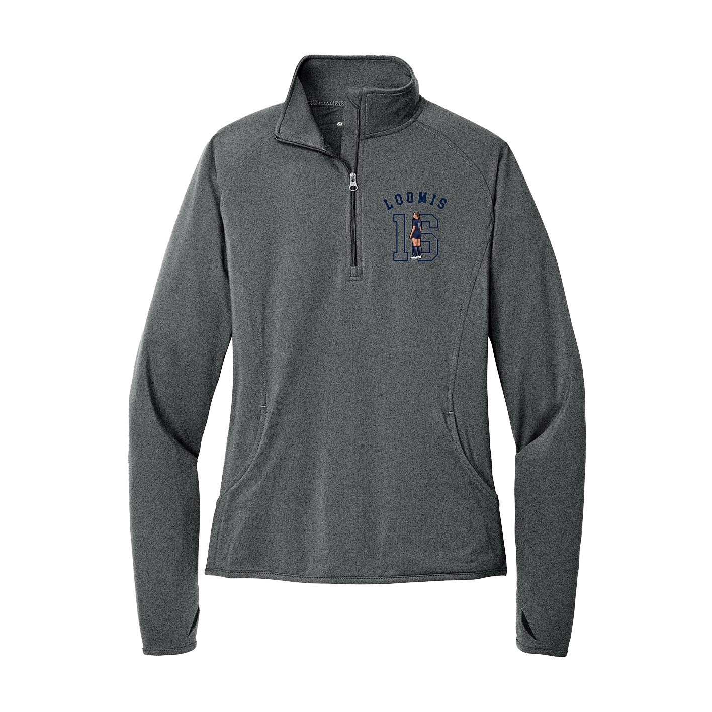 Women's Q-Zip Pullover — Shirsey Arch in Grey