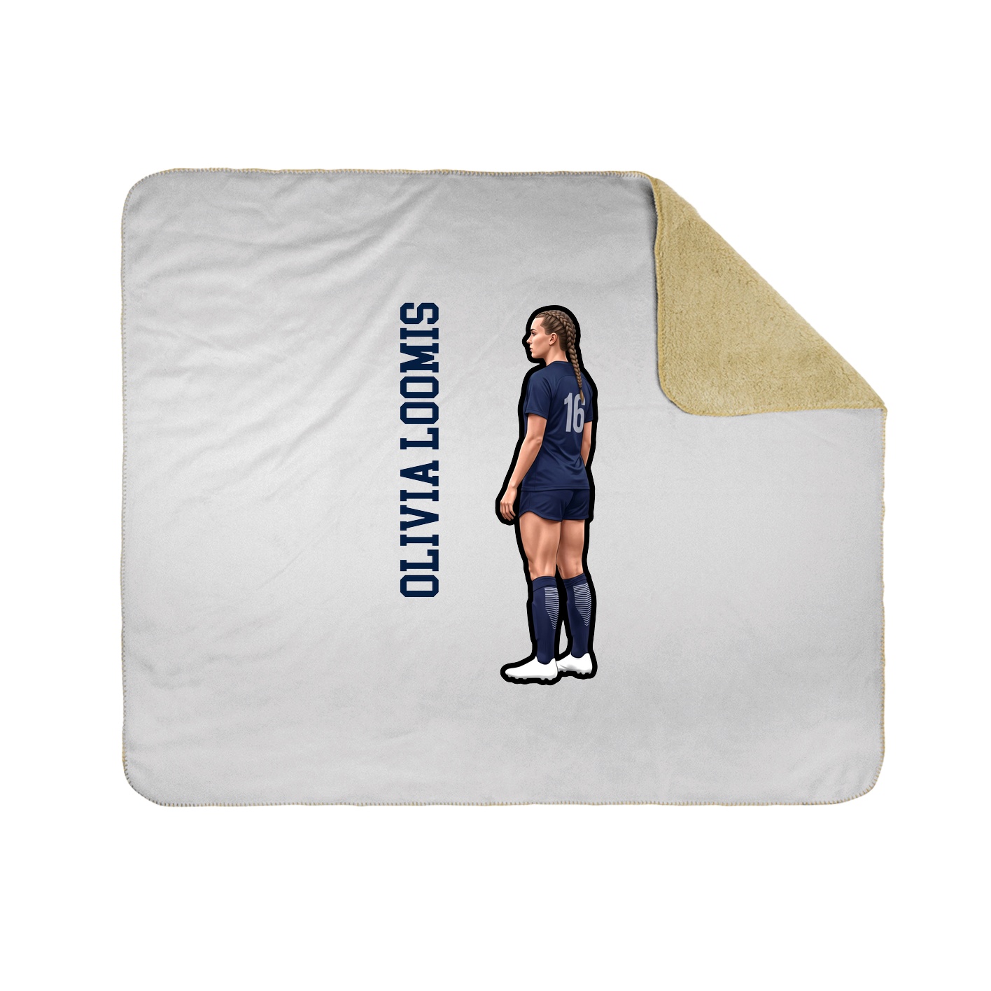 Throw Blanket — Name Vertical in White