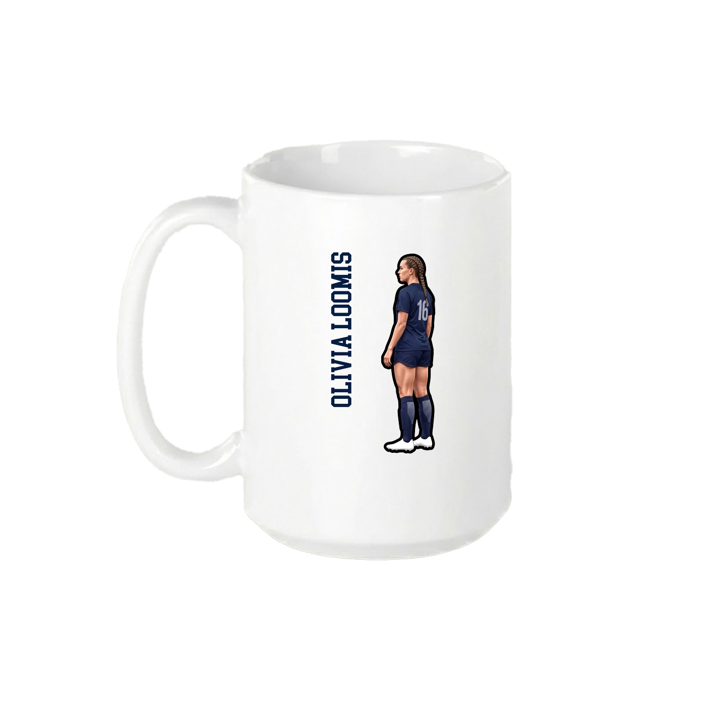 15oz Coffee Mug — Name Vertical in White
