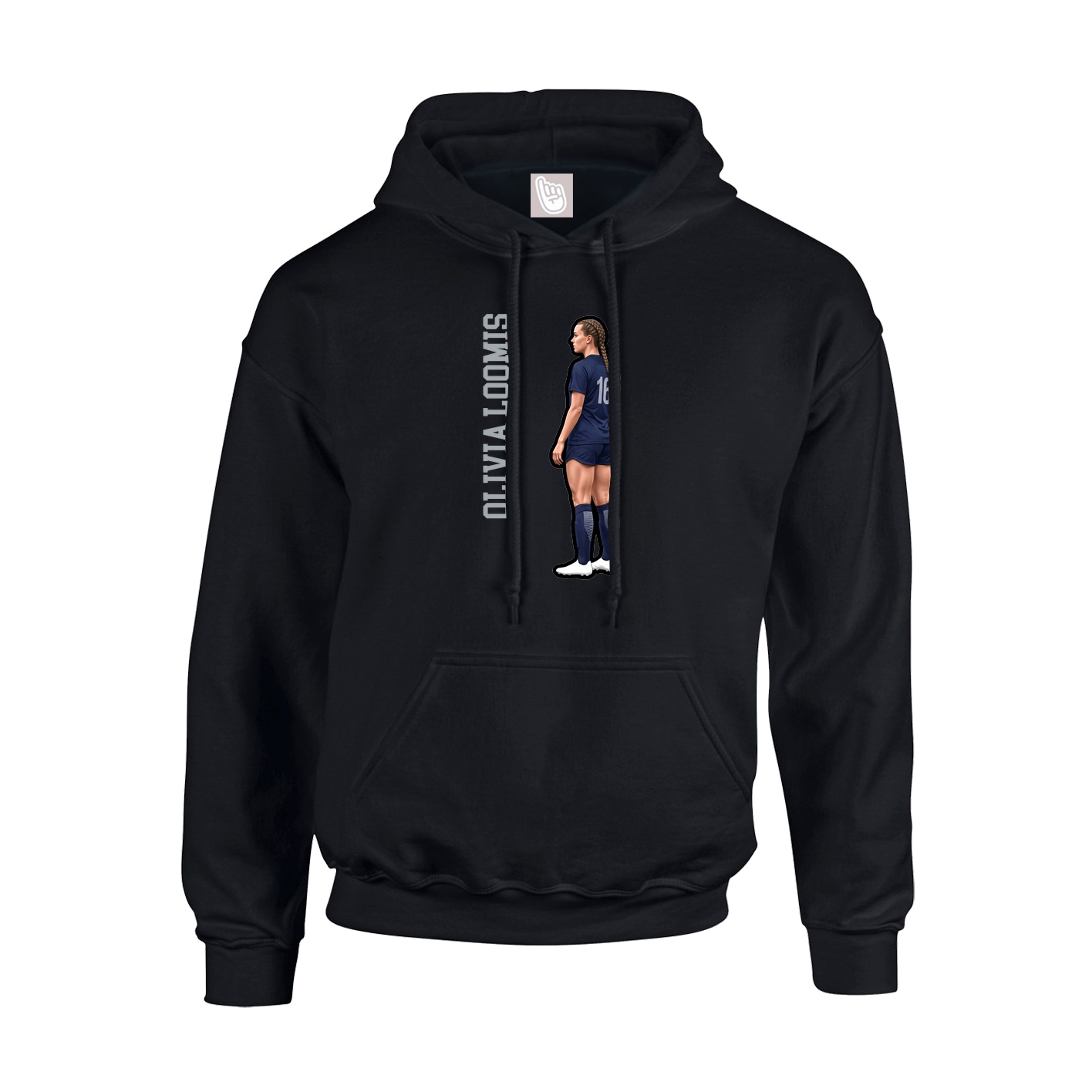Hoodie — Name Vertical in Black