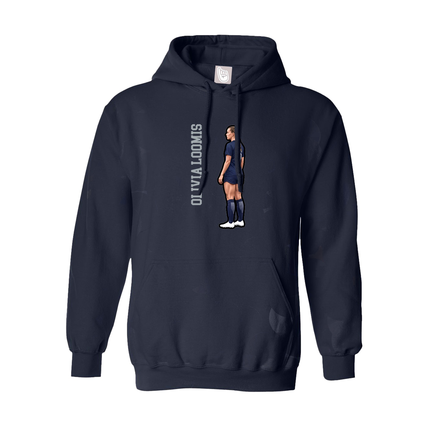 Youth Hoodie — Name Vertical in Navy