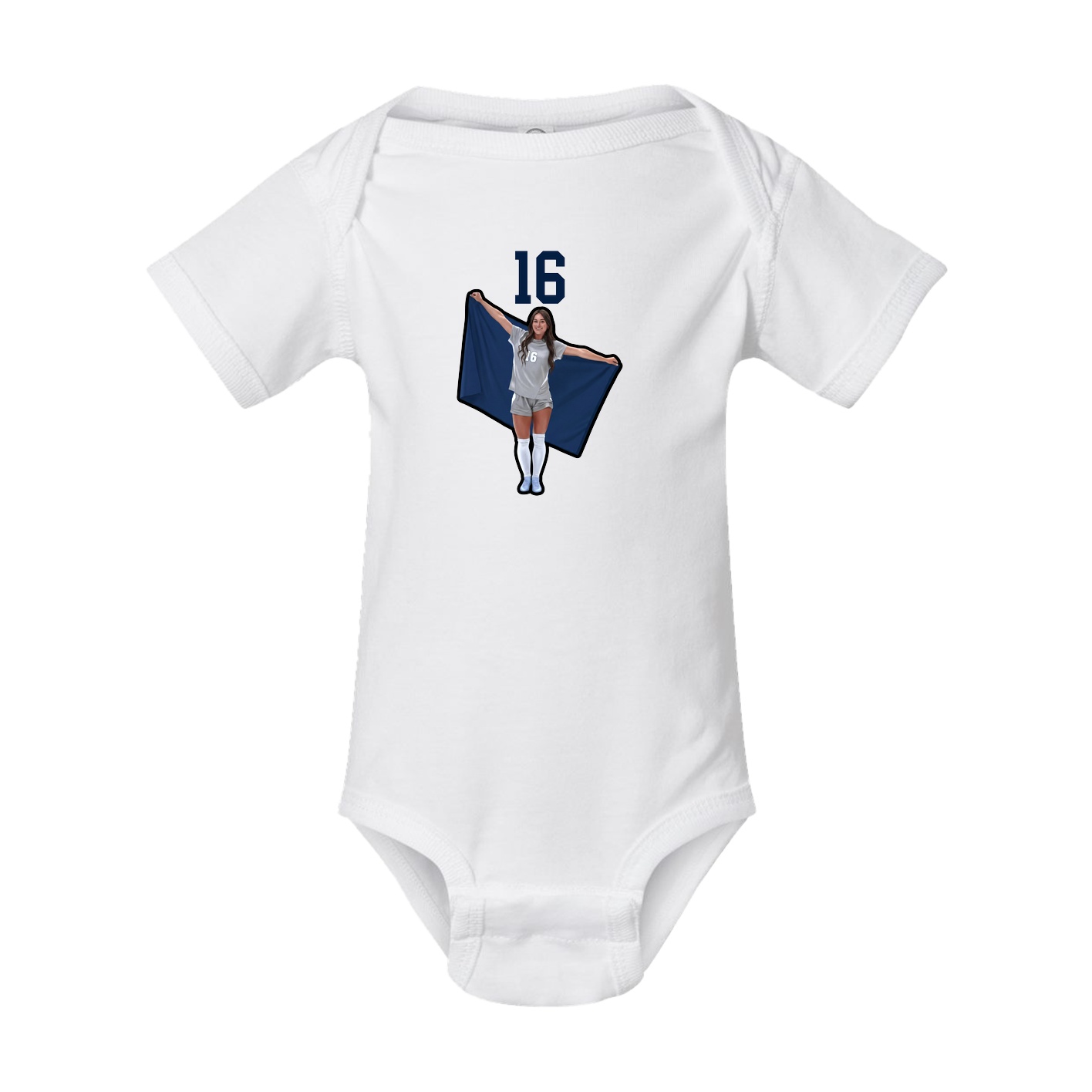Baby Onesie — Number Top in White
