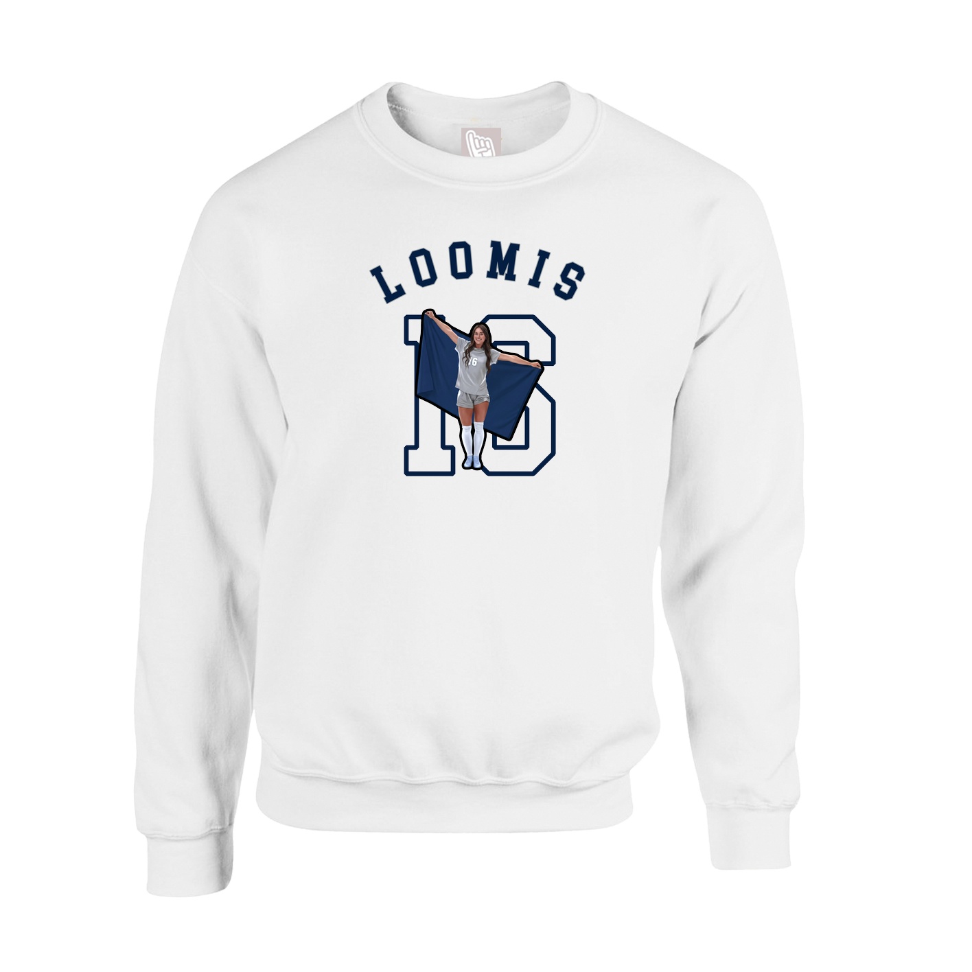Fleece Crew — Shirsey Arch in White