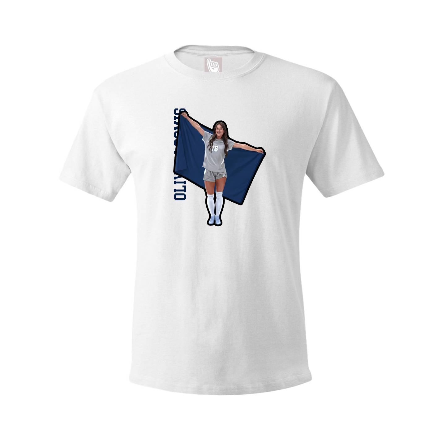 Youth Tee — Name Vertical in White