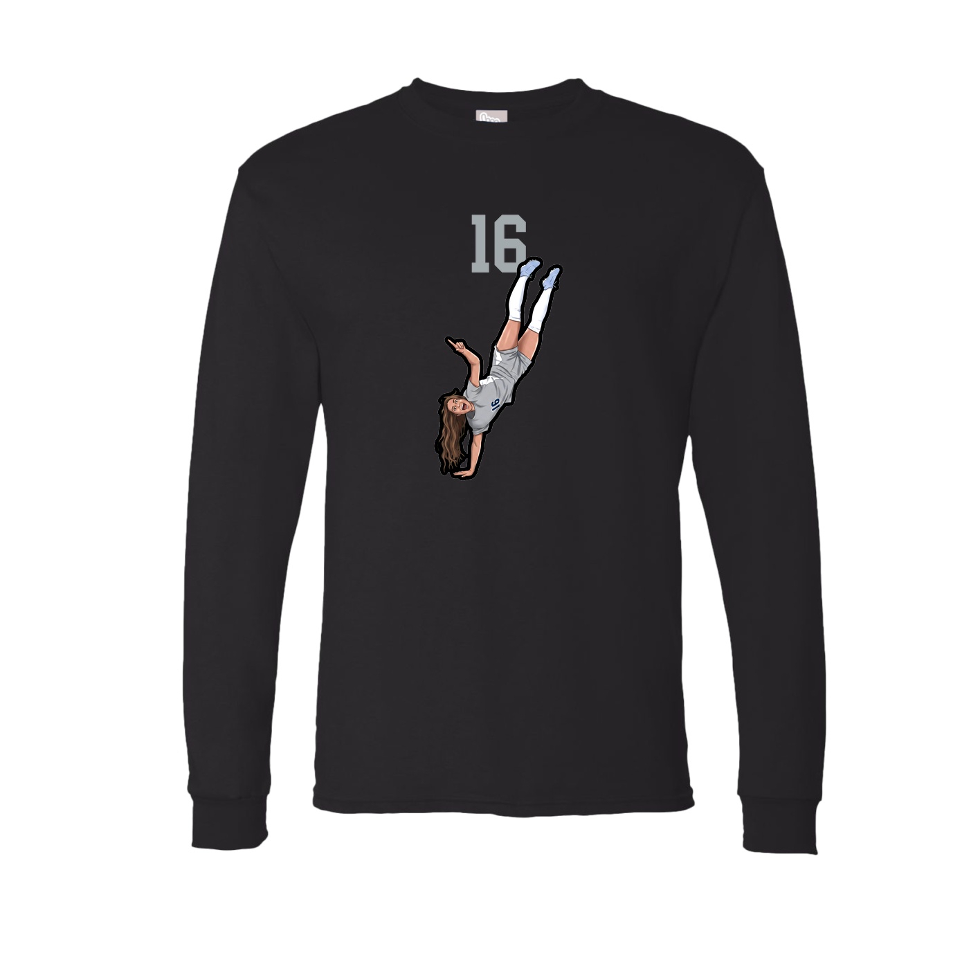 Long Sleeve Tee — Number Top in Black