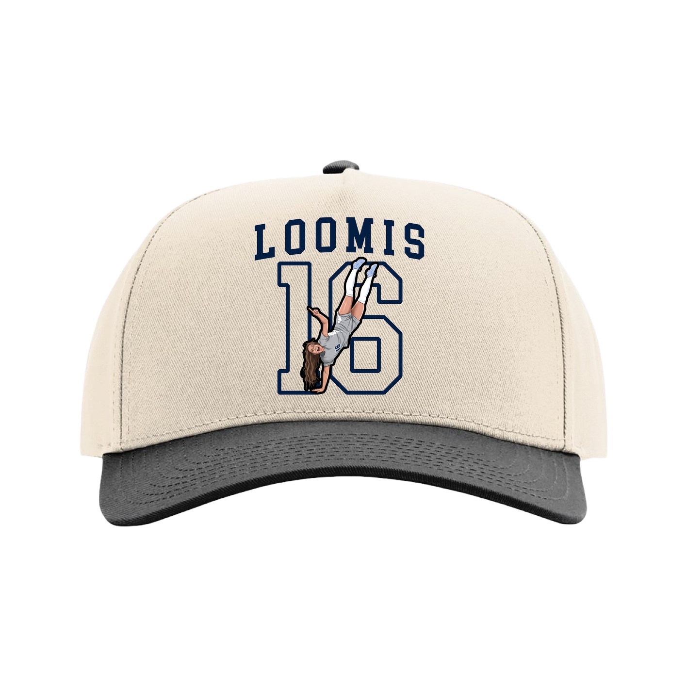 Full Fabric Five-Panel Champ Cap — Shirsey in Cream/Black