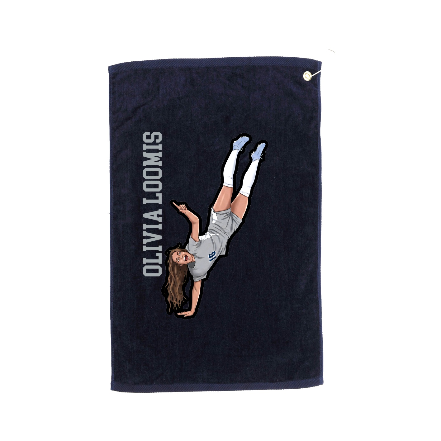 Golf Towel — Name Vertical in Navy