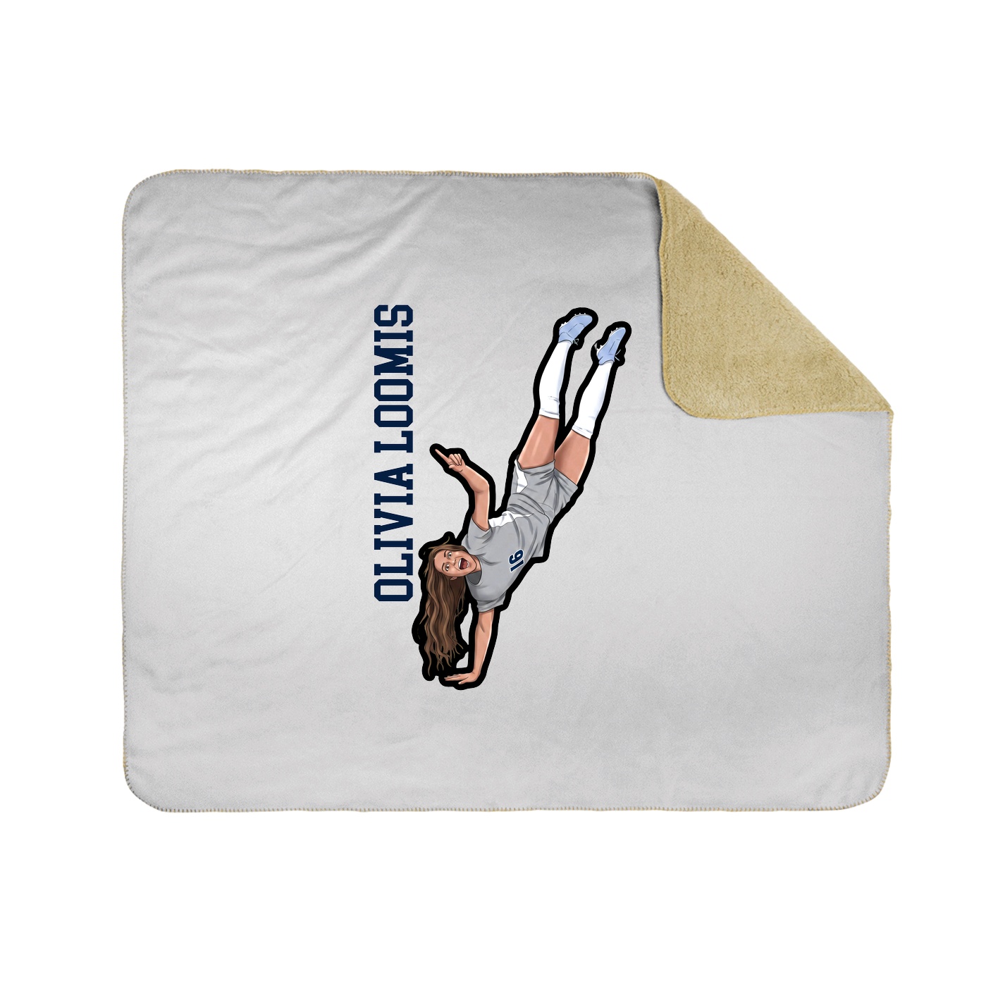 Throw Blanket — Name Vertical in White