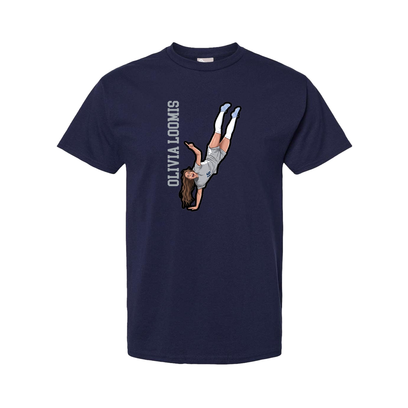 Tee — Name Vertical in Navy