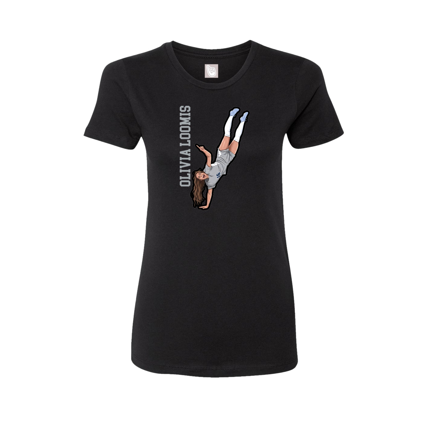 Womens Tee — Name Vertical in Black
