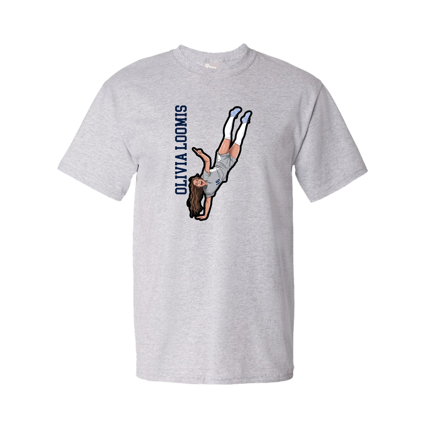 Youth Tee — Name Vertical in Grey