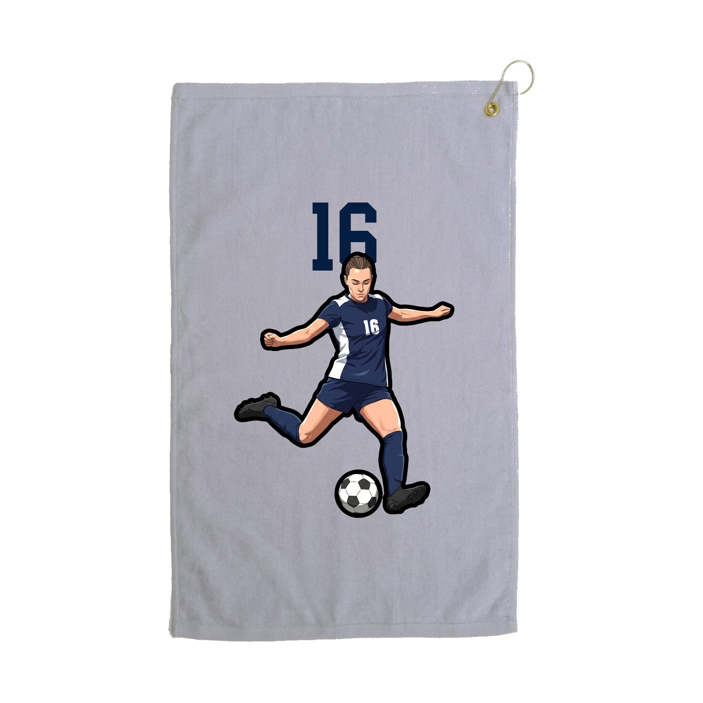 Golf Towel — Number Top in Grey