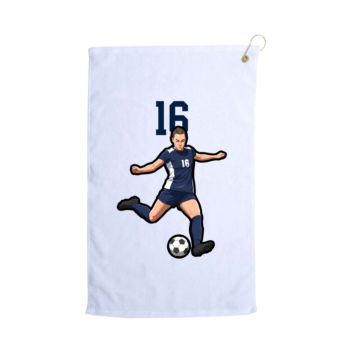 Golf Towel — Number Top in White