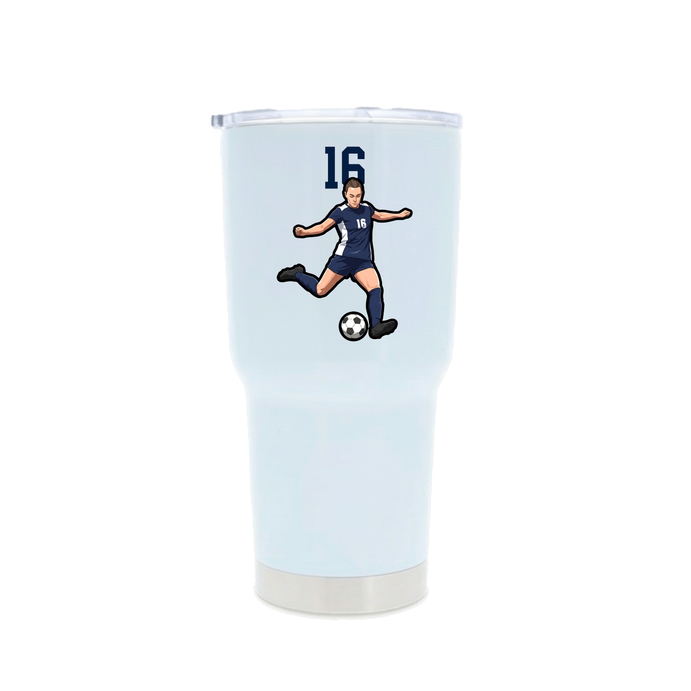 30oz Stainless Steel Tumbler — Number Top in White