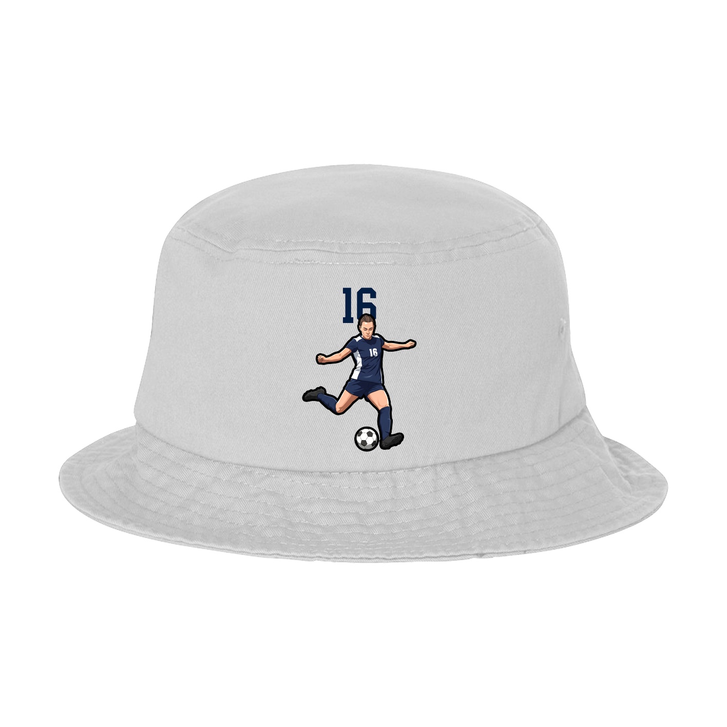 Bucket Cap — Number Top in White
