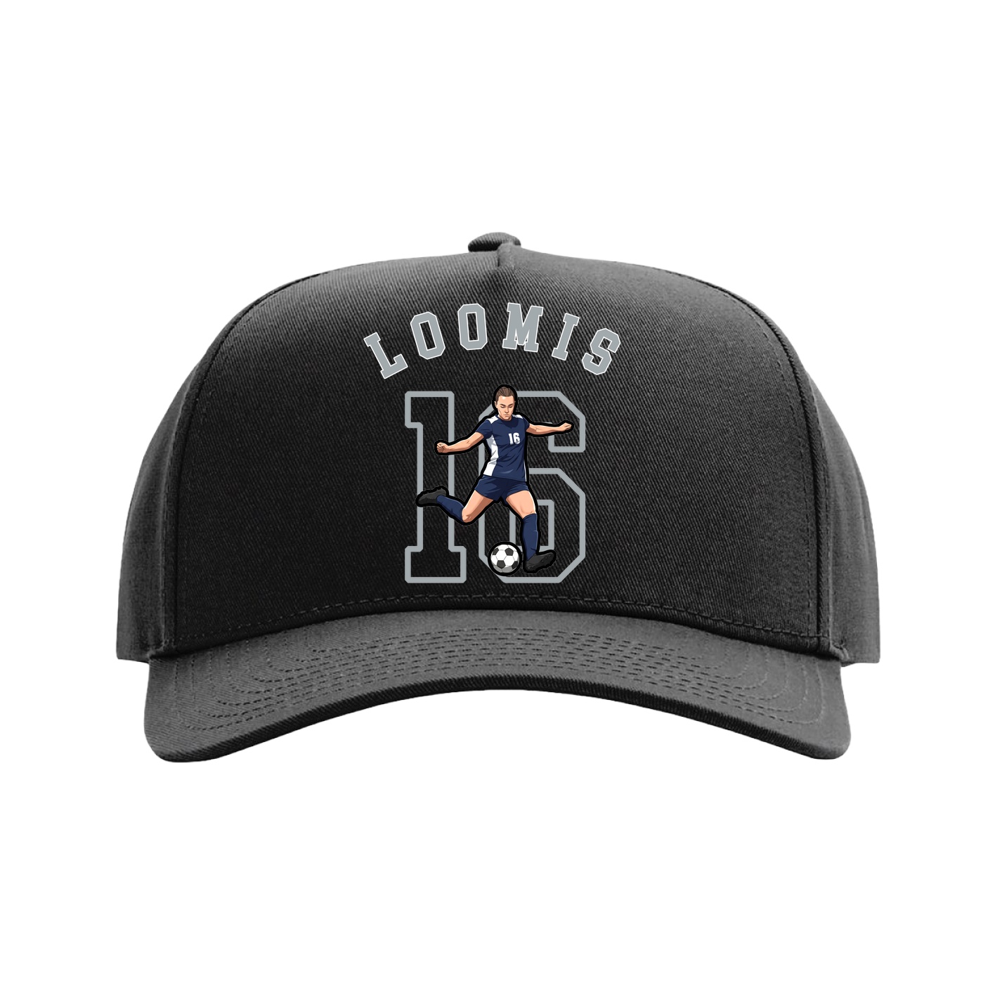 Full Fabric Five-Panel Champ Cap — Shirsey Arch in Black