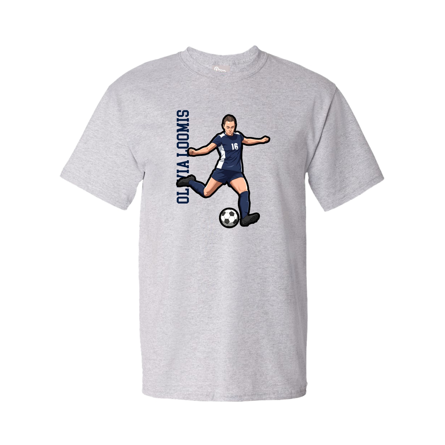 Youth Tee — Name Vertical in Grey