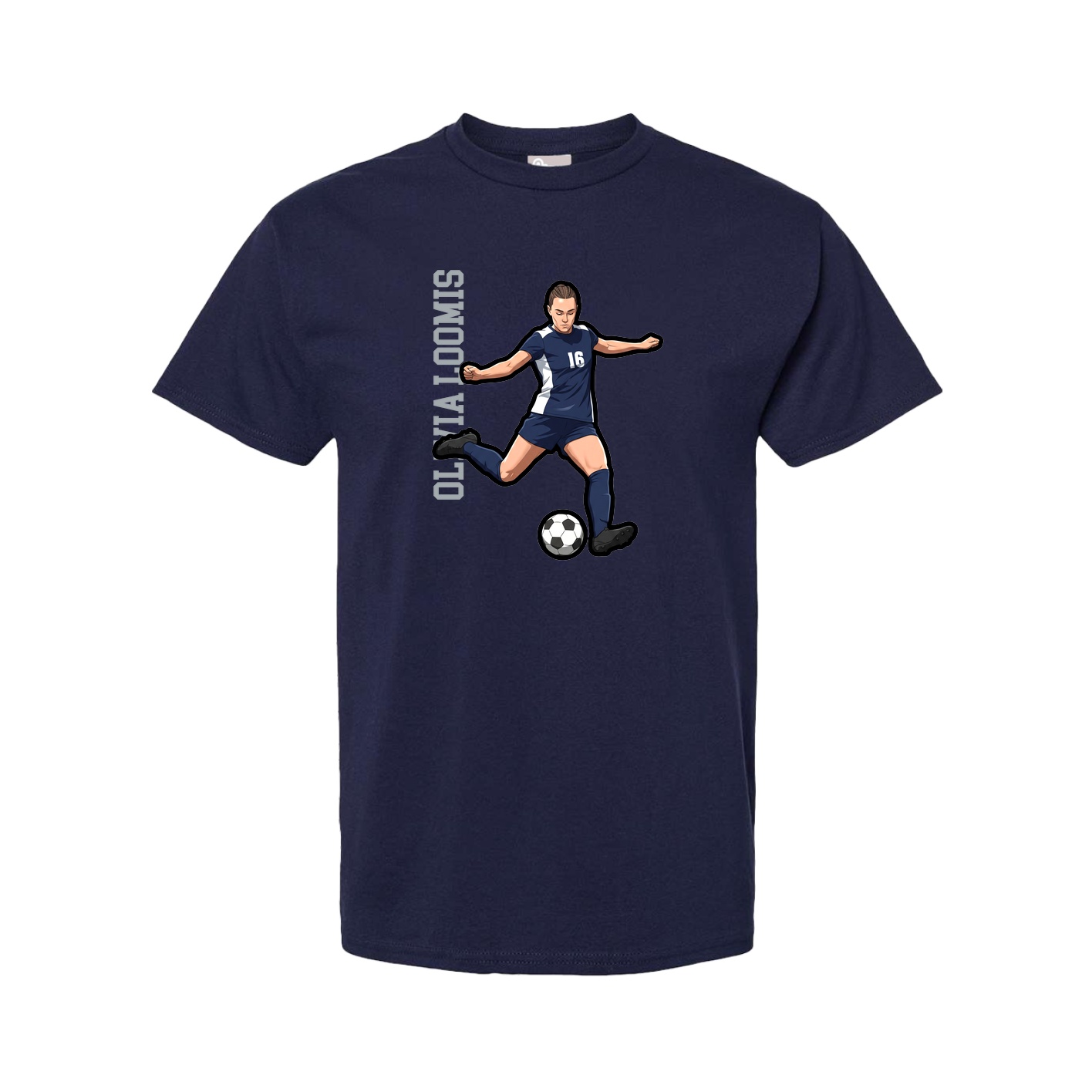 Youth Tee — Name Vertical in Navy