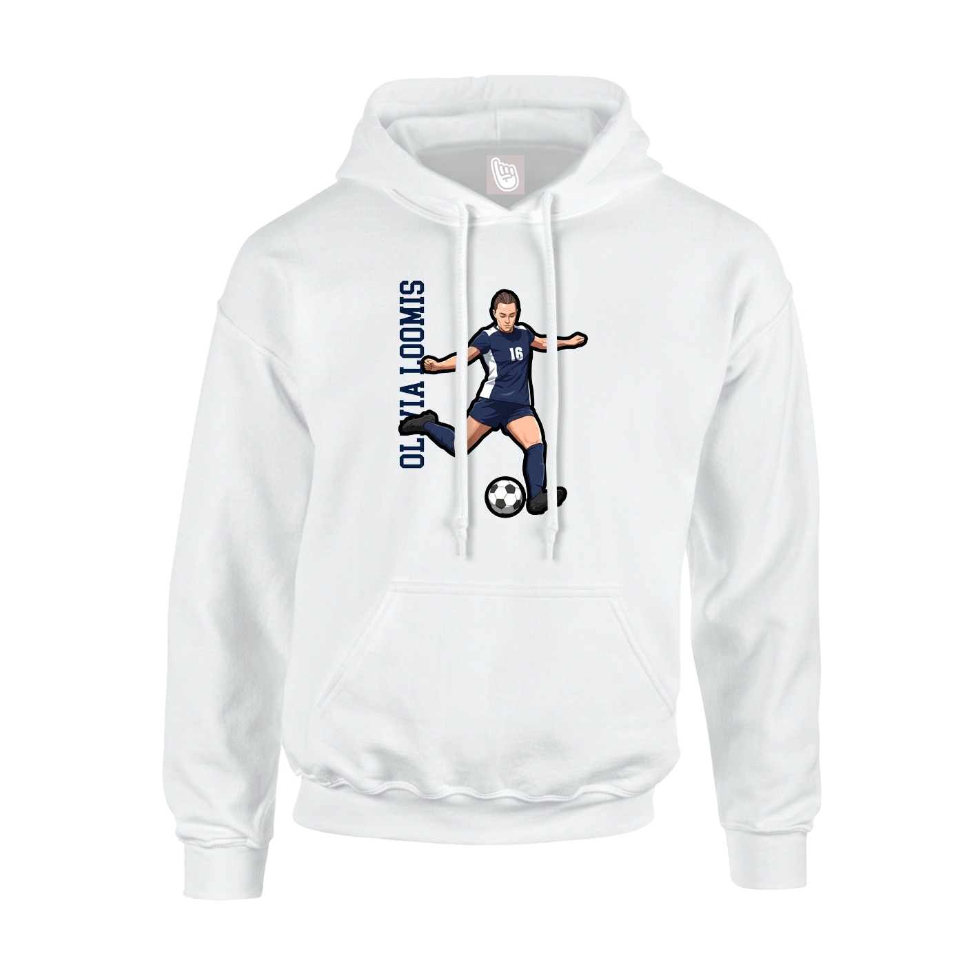 Youth Hoodie — Name Vertical in White