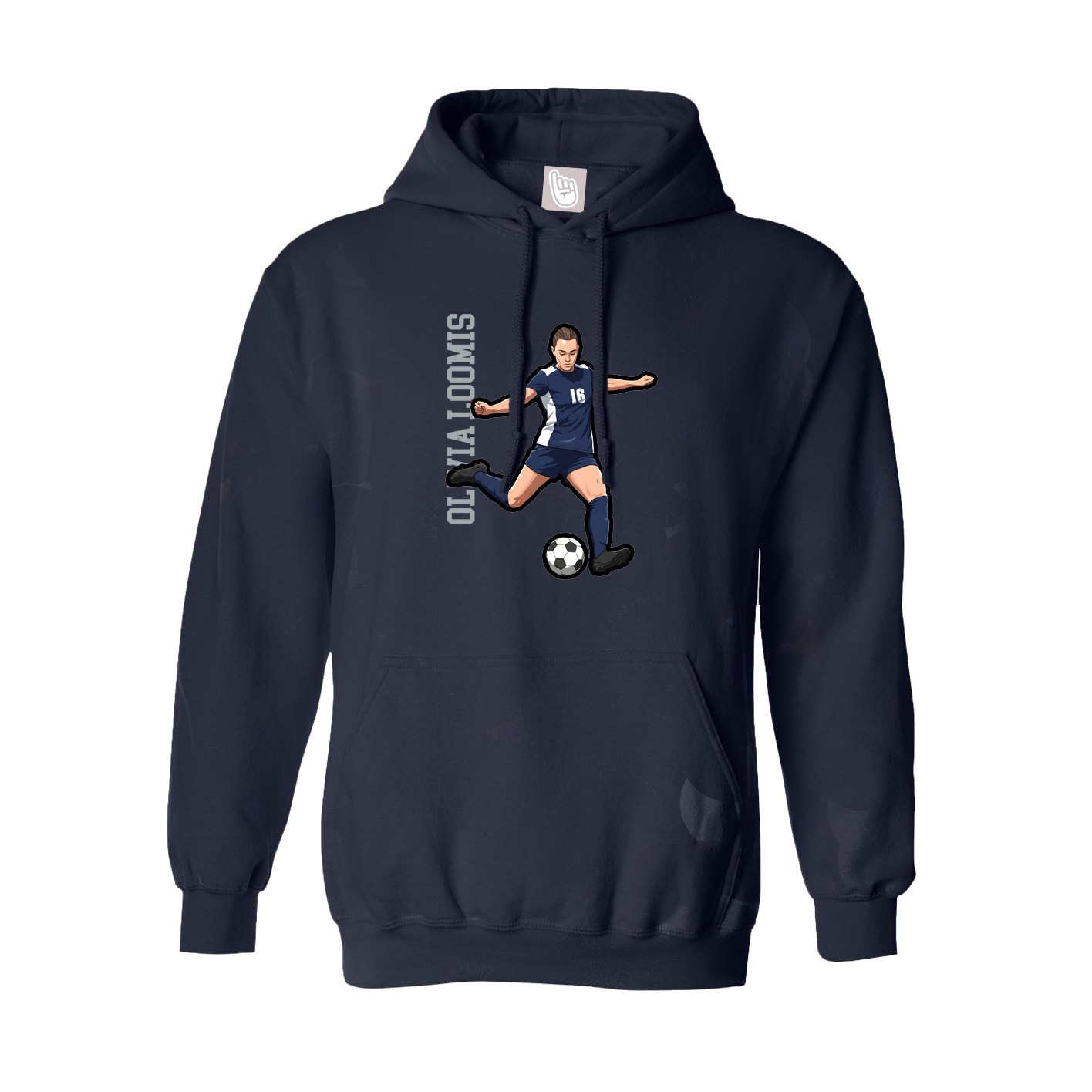 Youth Hoodie — Name Vertical in Navy