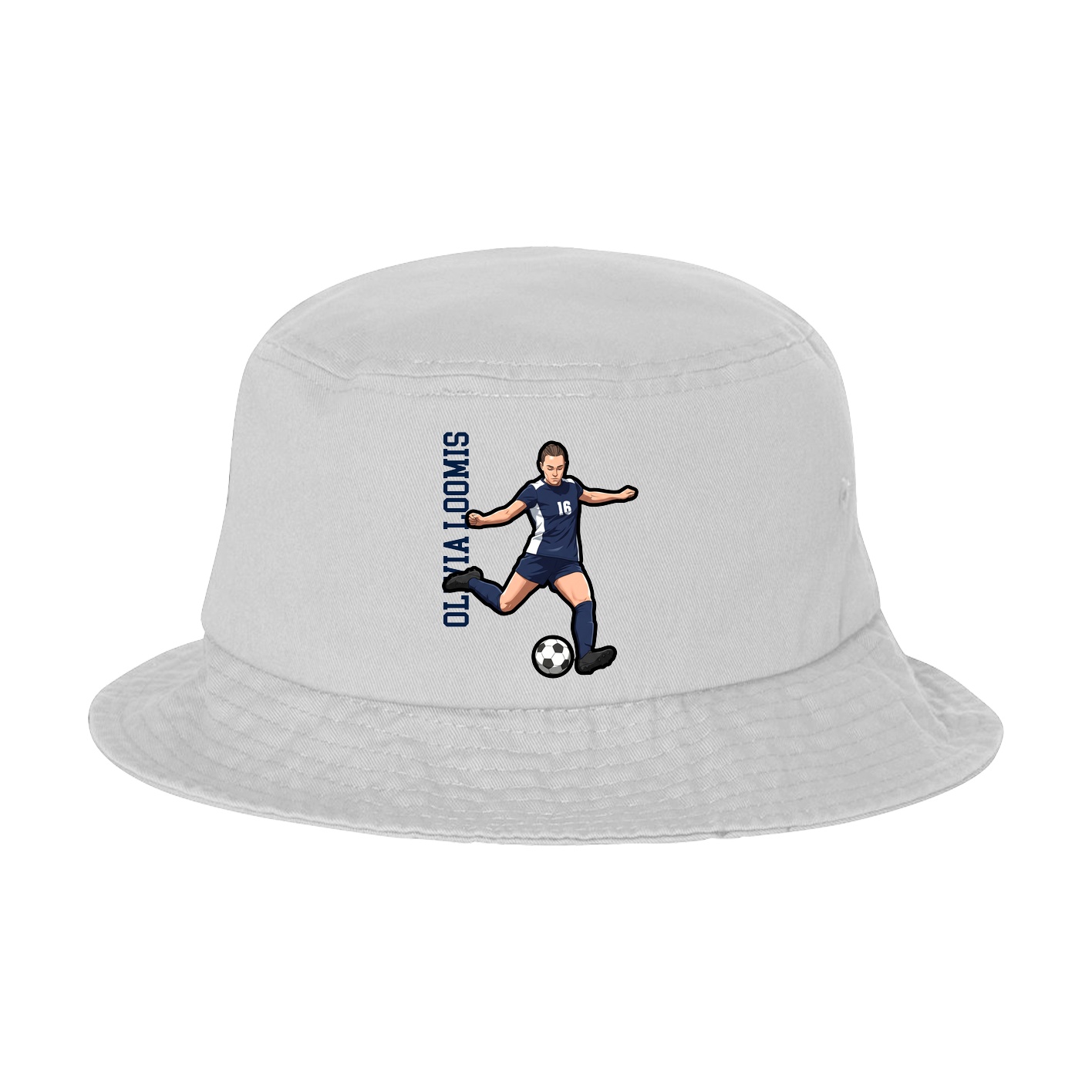 Bucket Cap — Name Vertical in White