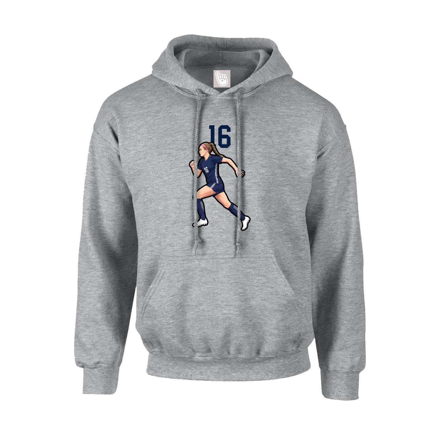Youth Hoodie — Number Top in Grey