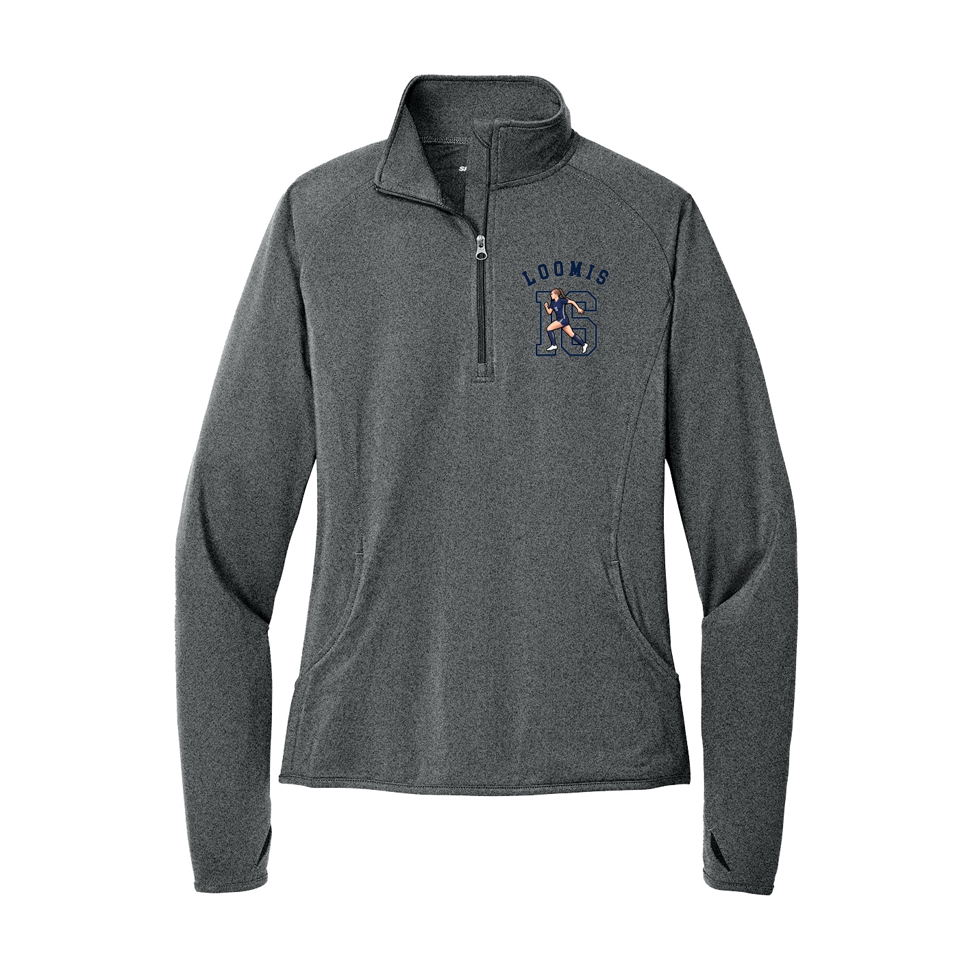 Women's Q-Zip Pullover — Shirsey Arch in Grey