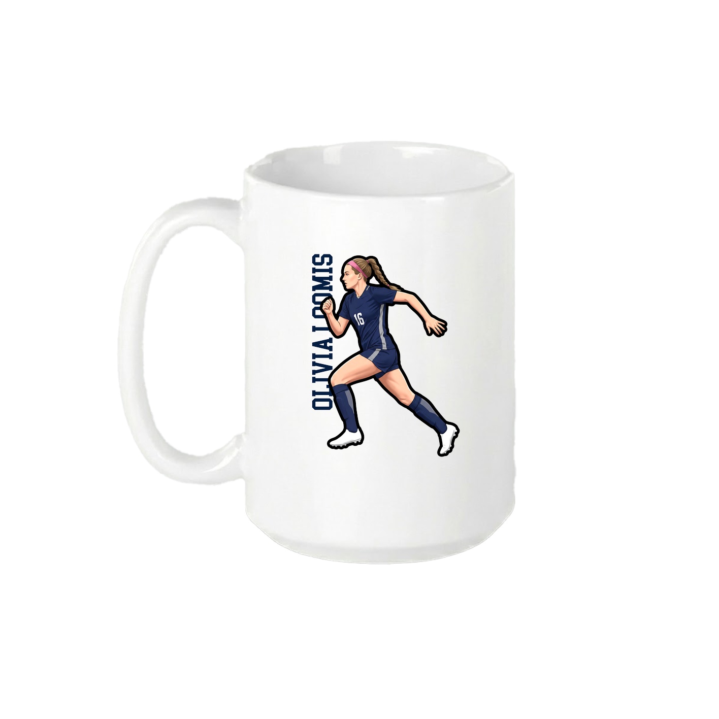 15oz Coffee Mug — Name Vertical in White