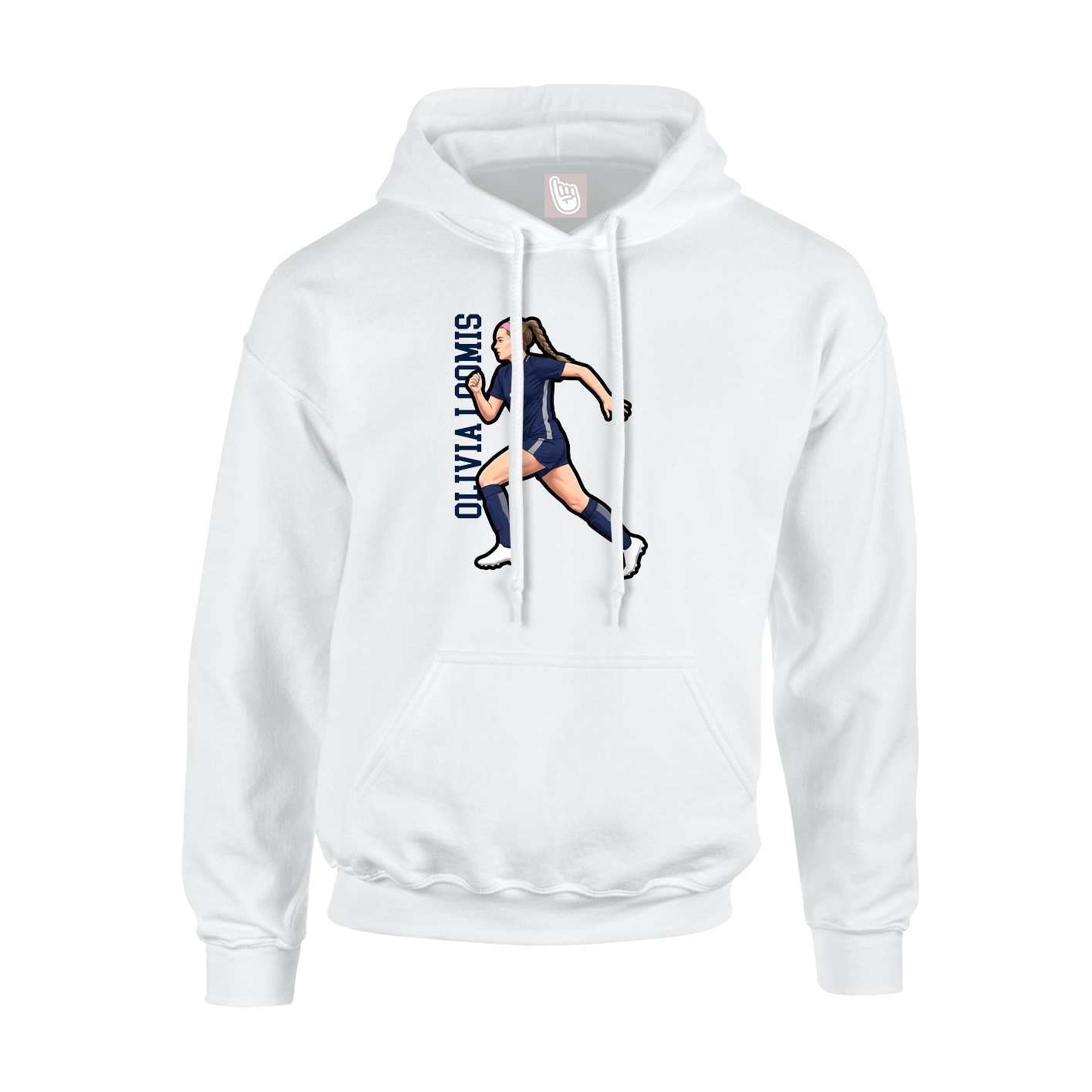 Hoodie — Name Vertical in White