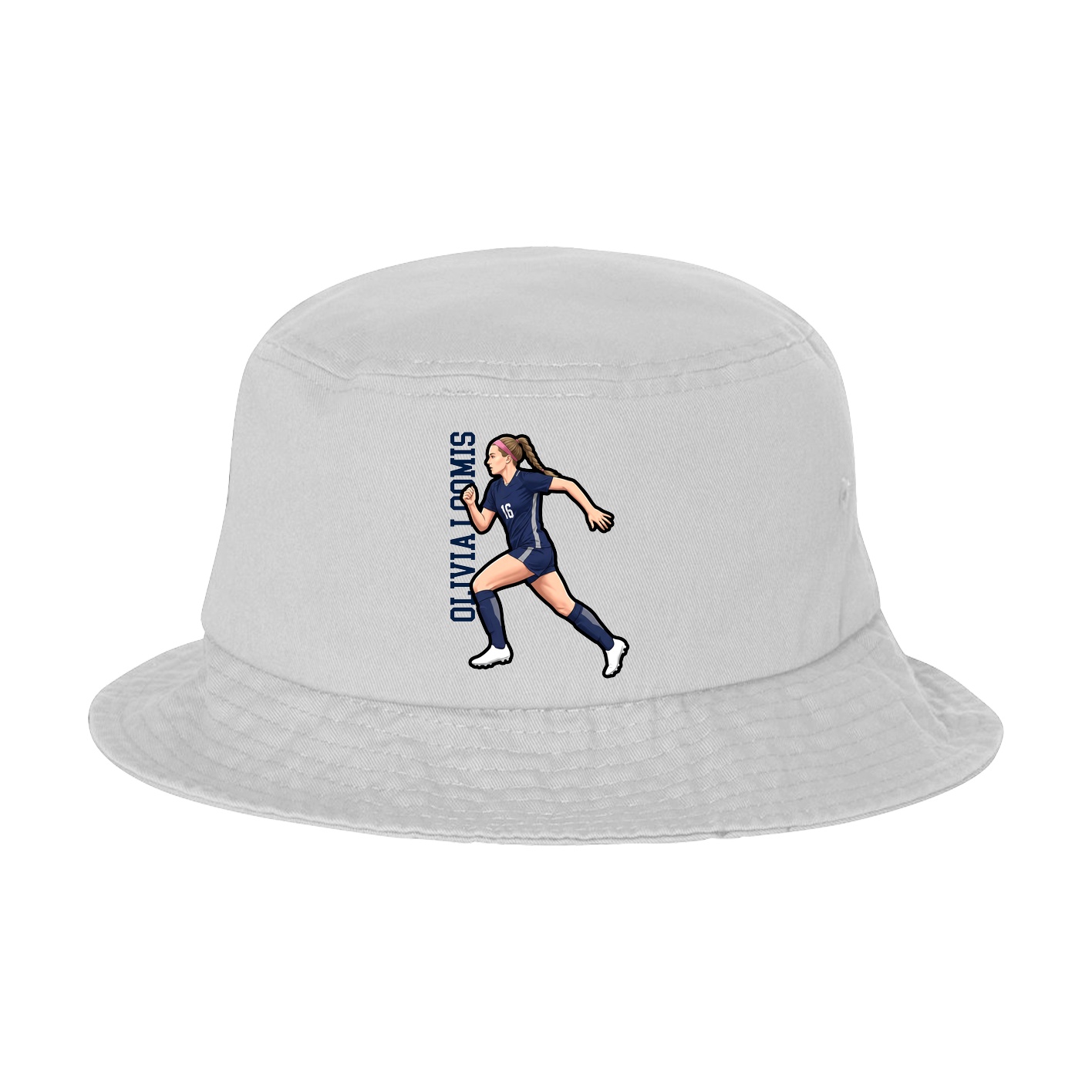 Bucket Cap — Name Vertical in White