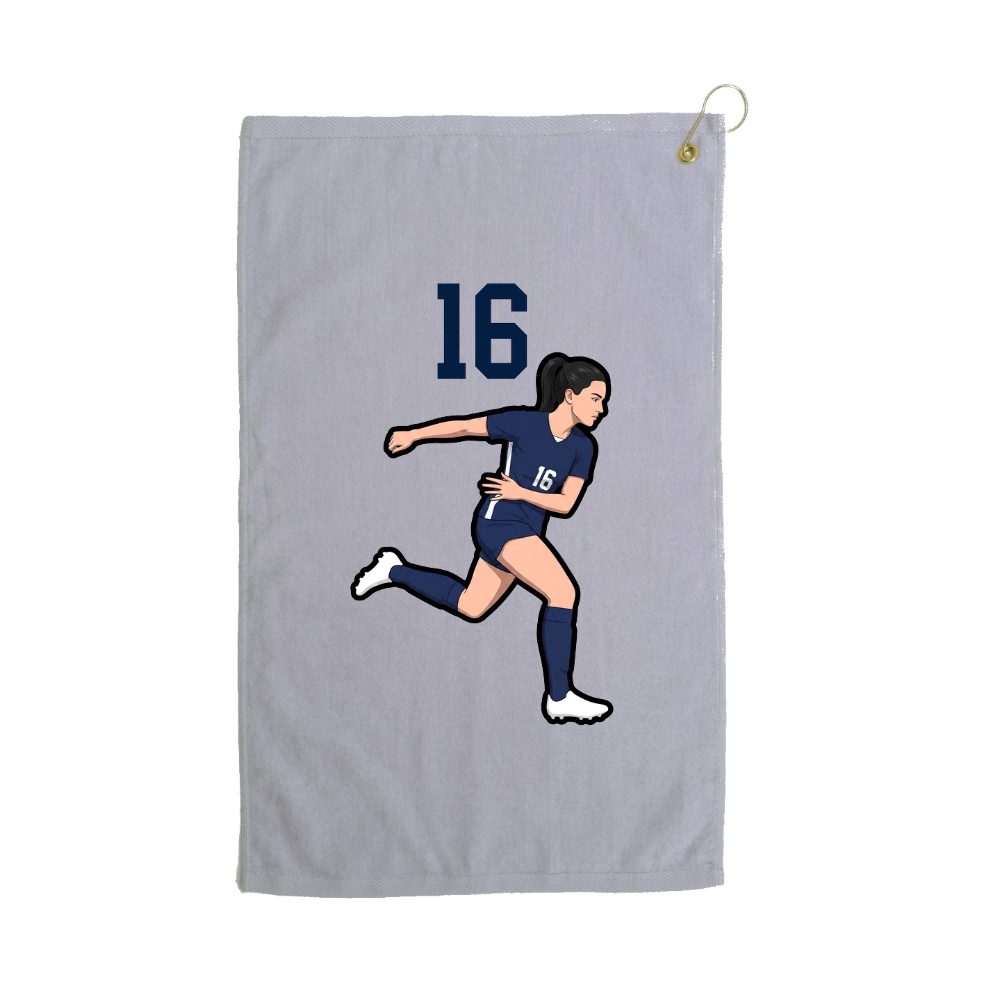 Golf Towel — Number Top in Grey