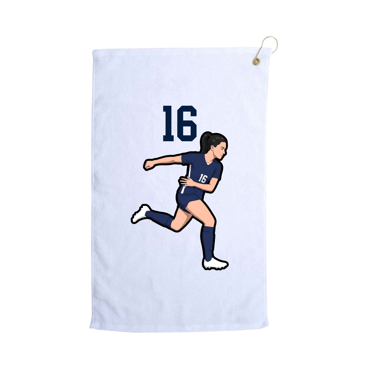 Golf Towel — Number Top in White