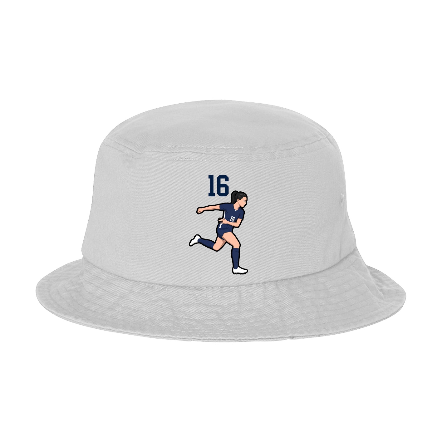 Bucket Cap — Number Top in White