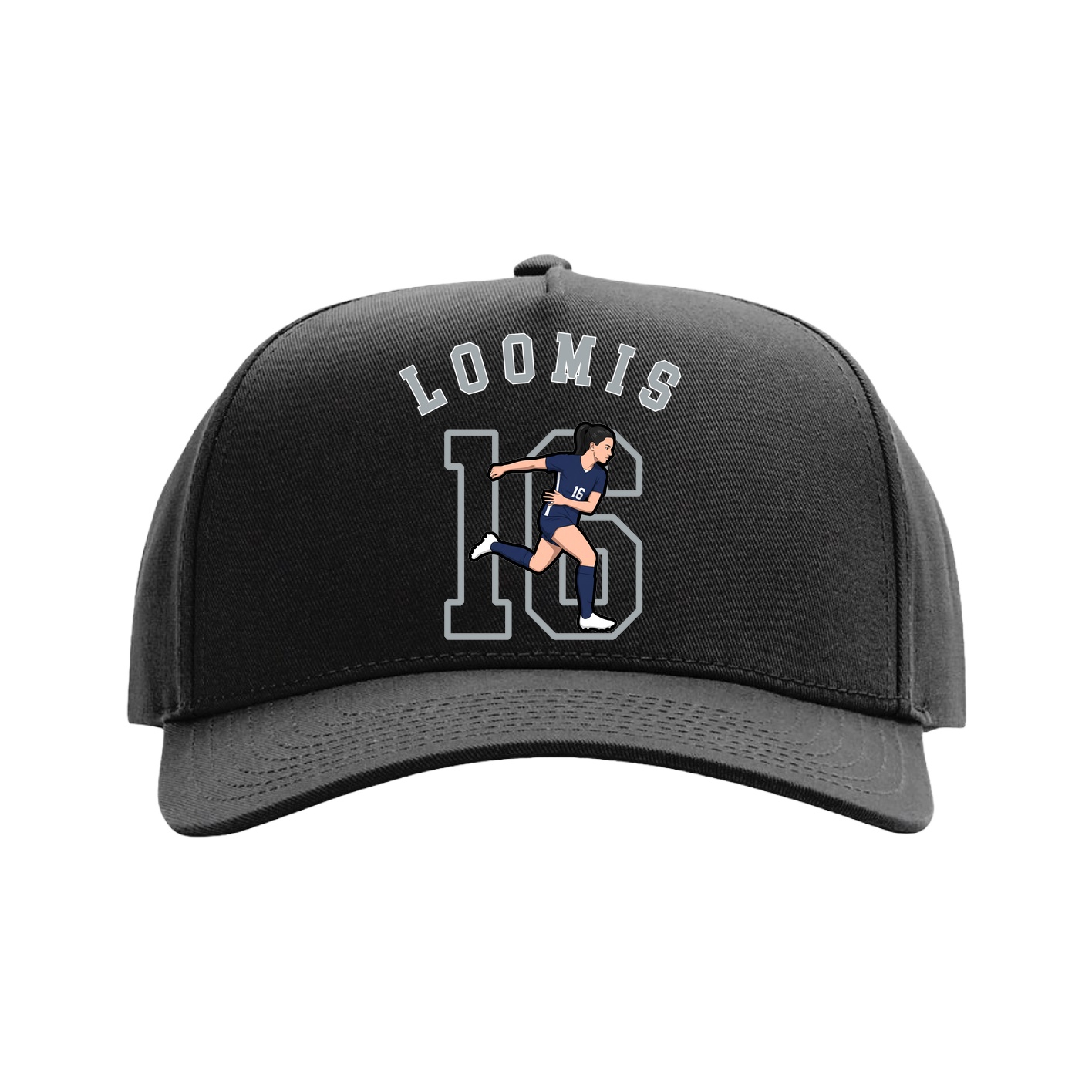 Full Fabric Five-Panel Champ Cap — Shirsey Arch in Black