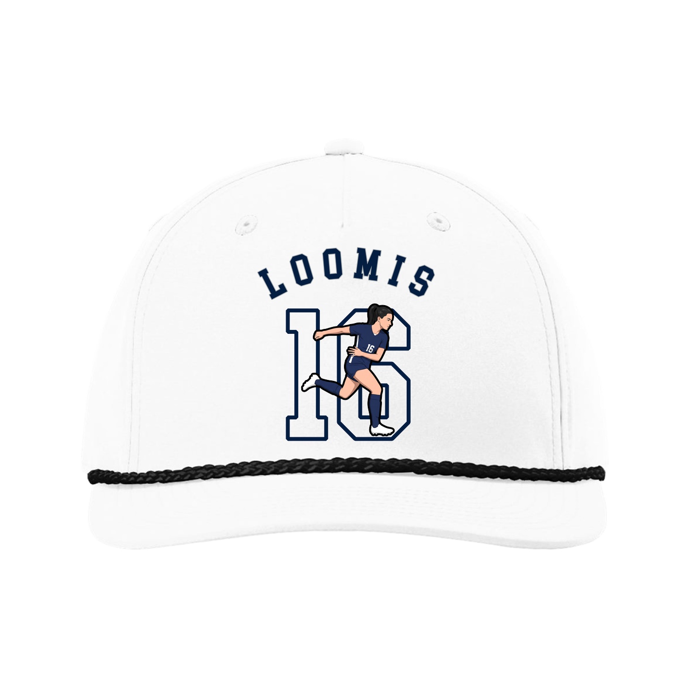 Five-Panel Classic Rope Cap — Shirsey Arch in White