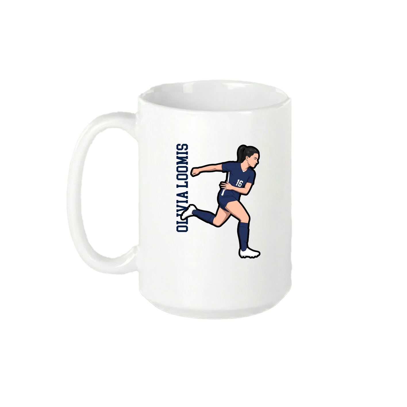 15oz Coffee Mug — Name Vertical in White