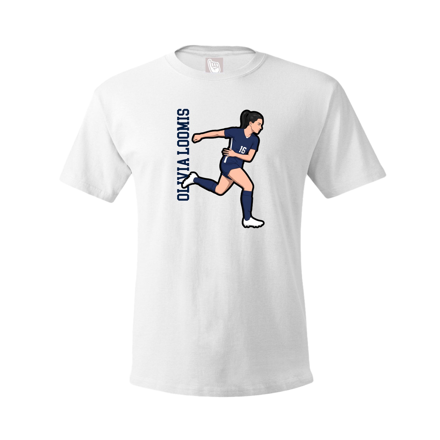 Youth Tee — Name Vertical in White