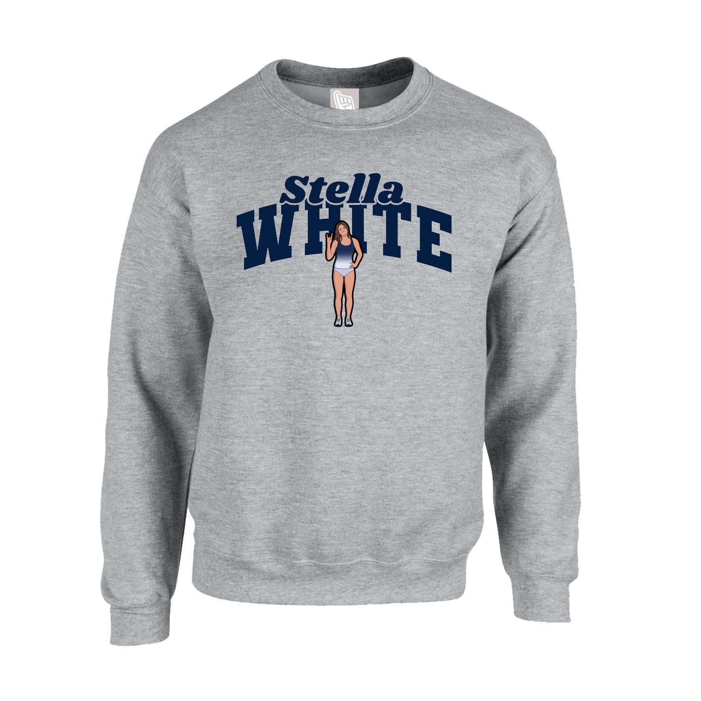 Fleece Crew — Signature Arch in Grey