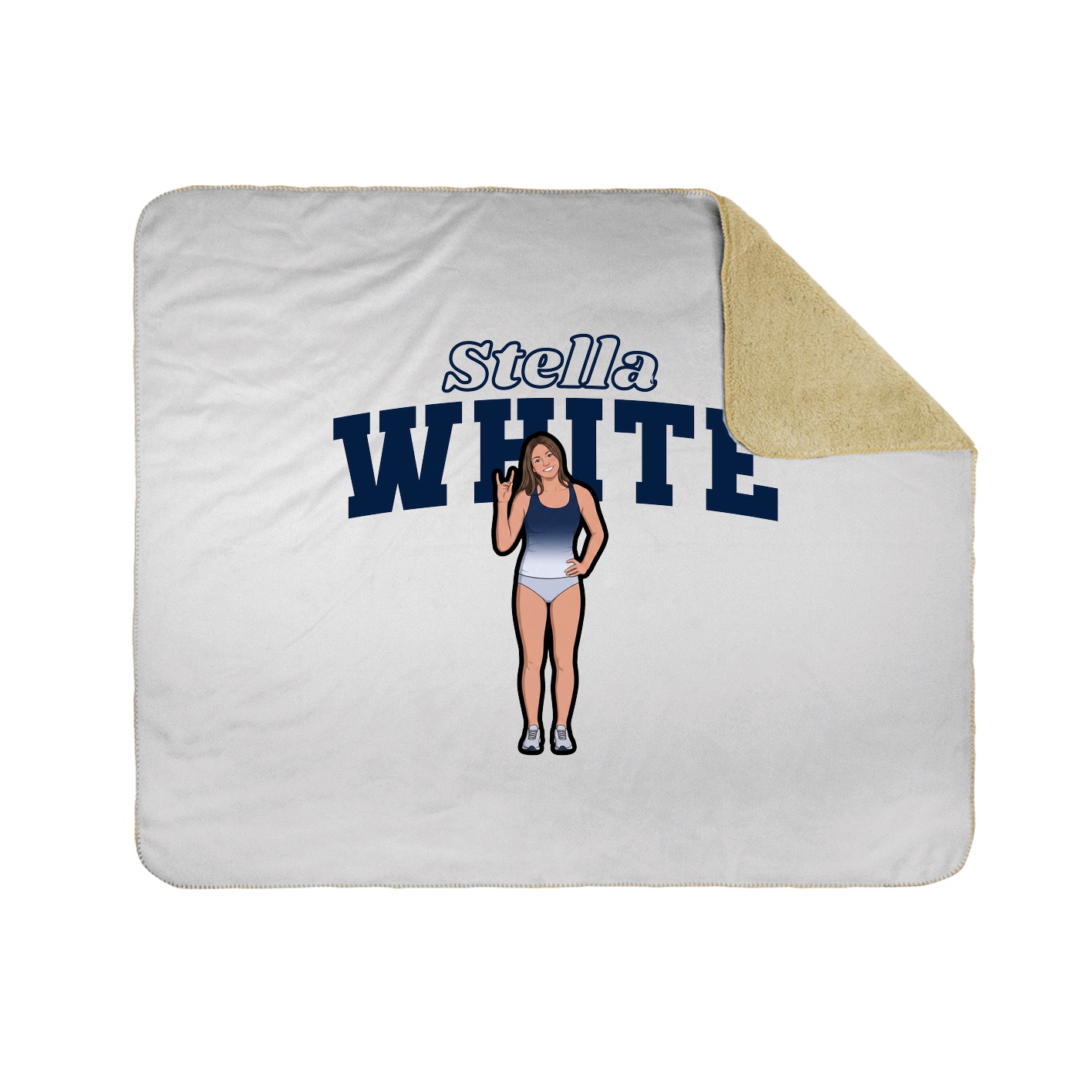 Throw Blanket — Name Arch in White
