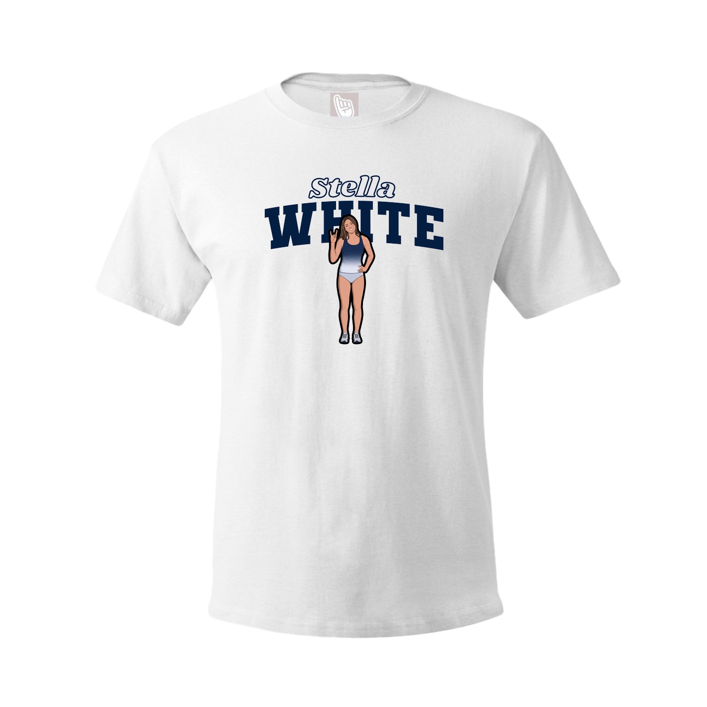 Youth Tee — Name Arch in White