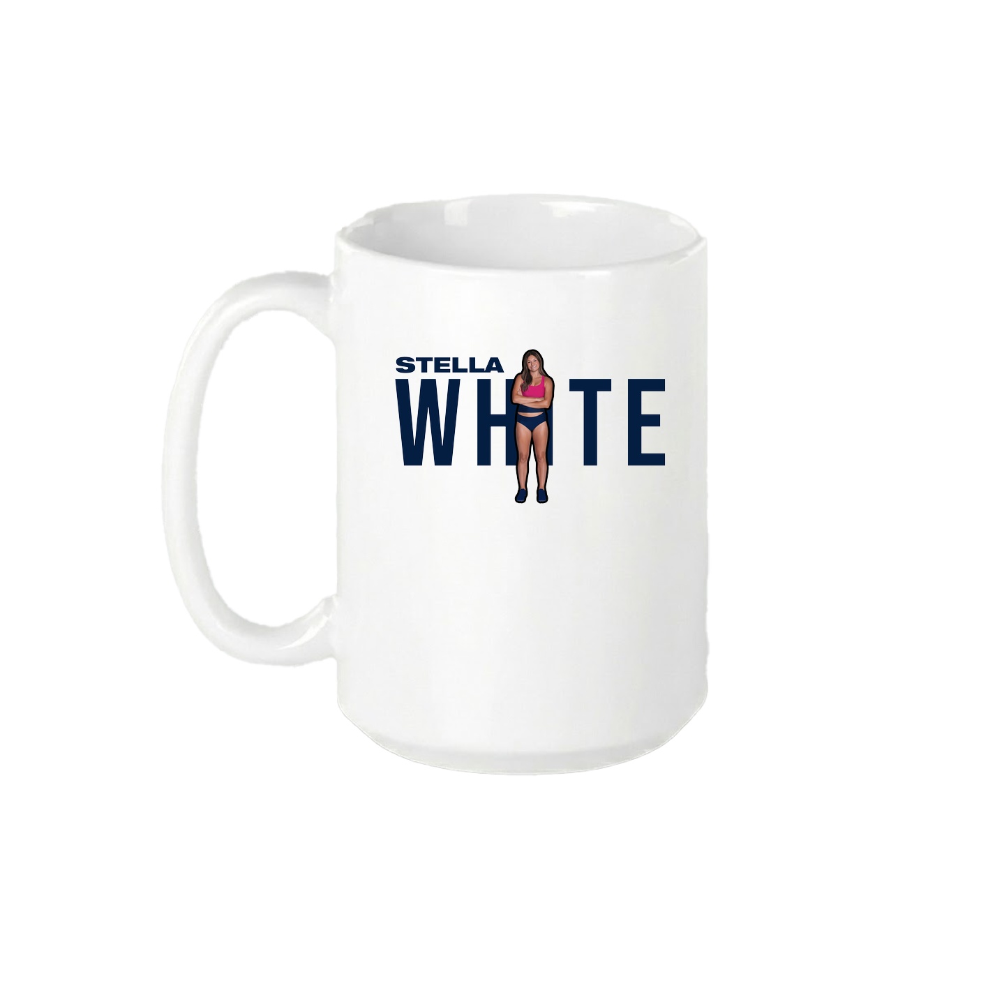15oz Coffee Mug — Player Name in White
