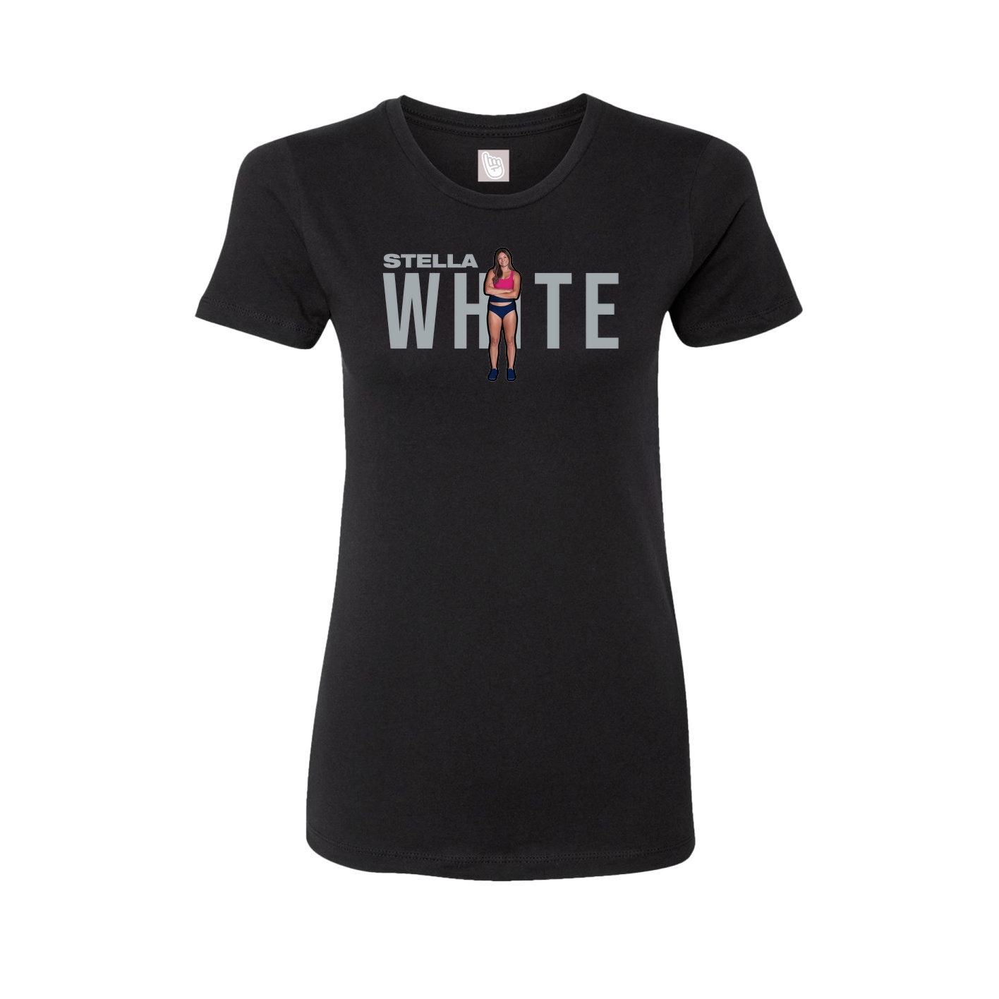 Fitted Women's Tee — Player Name in Black