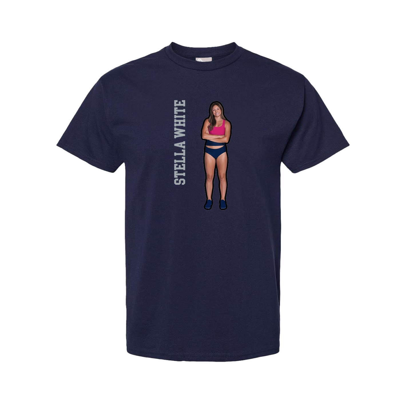 Tee — Name Vertical in Navy