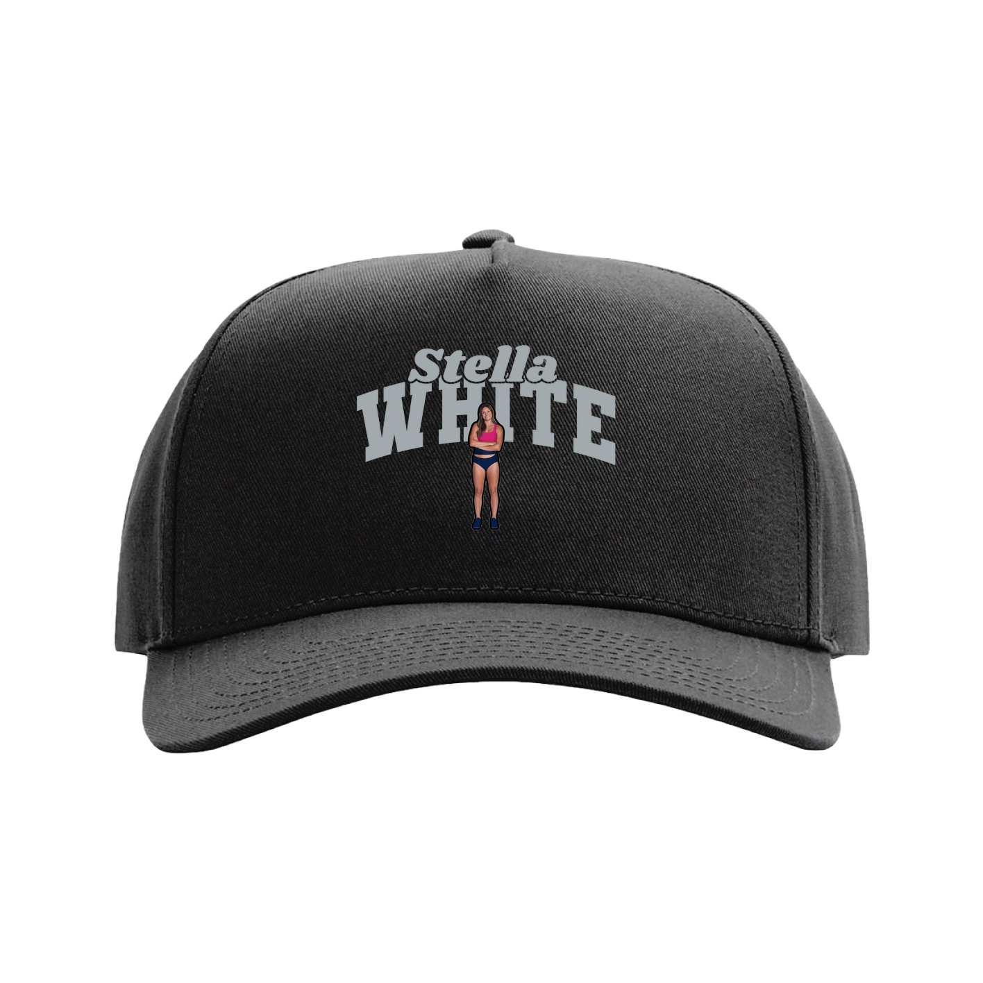 Full Fabric Five-Panel Champ Cap — Signature Arch in Black
