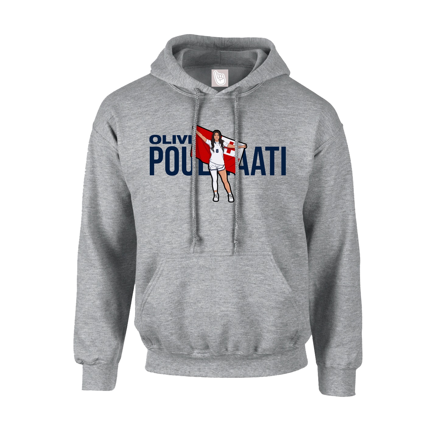 Youth Hoodie — Player Name in Grey