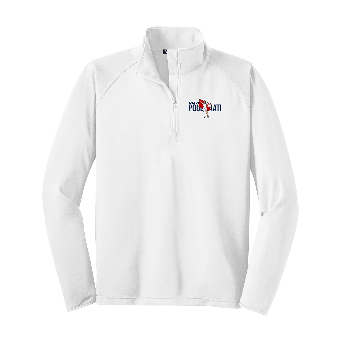 Q-Zip Pullover — Player Name in White